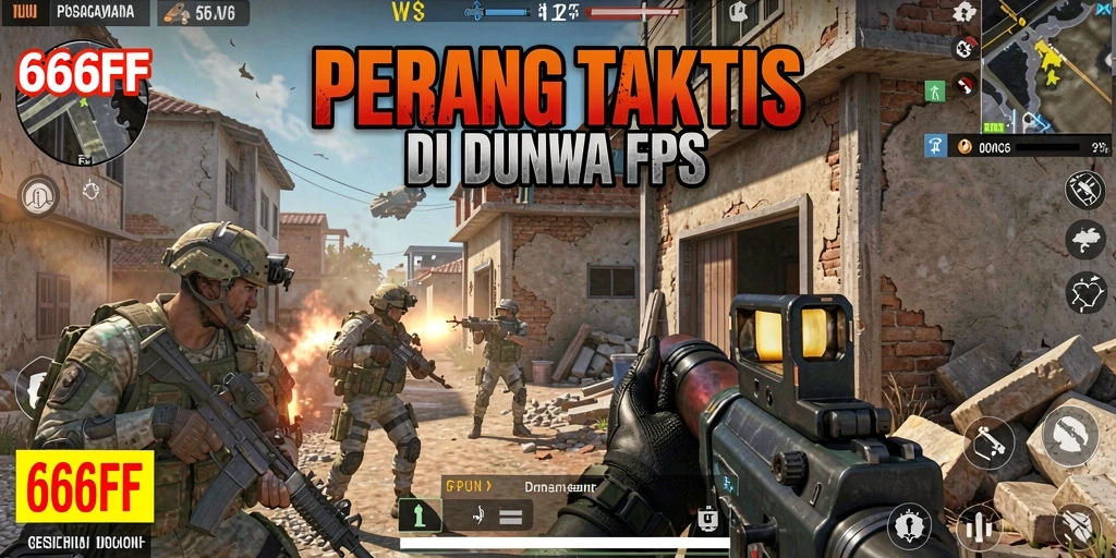Screenshot gameplay 666FF menampilkan aksi tembak-menembak yang intens.