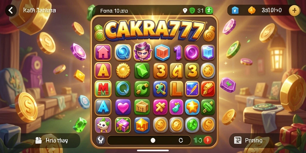 Tampilan gameplay menarik dengan gem berwarna-warni yang mencolok.