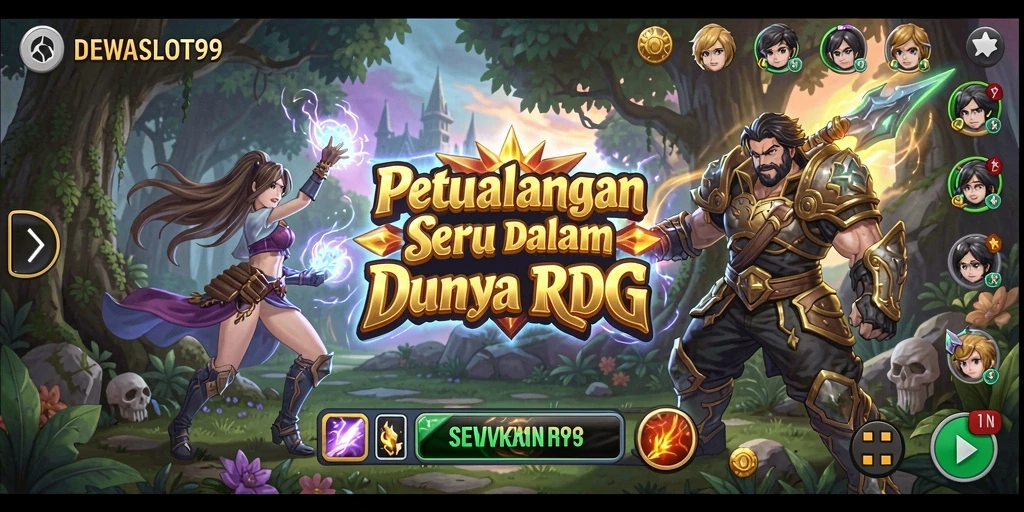 Screenshot gameplay DEWASLOT99 yang menampilkan pertarungan epik dan petualangan mendalam.