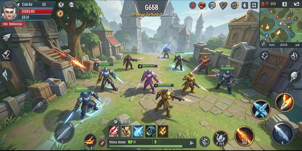 Tampilan gameplay SLG yang mendebarkan di G668 dengan banyak strategi.