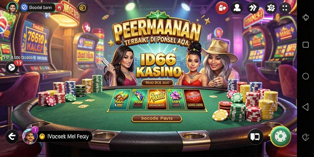 Tampilan menarik gameplay ID66 dengan fitur kasino interaktif.