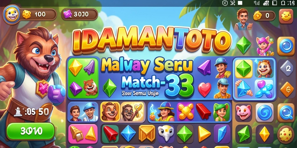 Tampilan gameplay seru dari IDAMANTOTO saat mencocokkan permen berwarna.