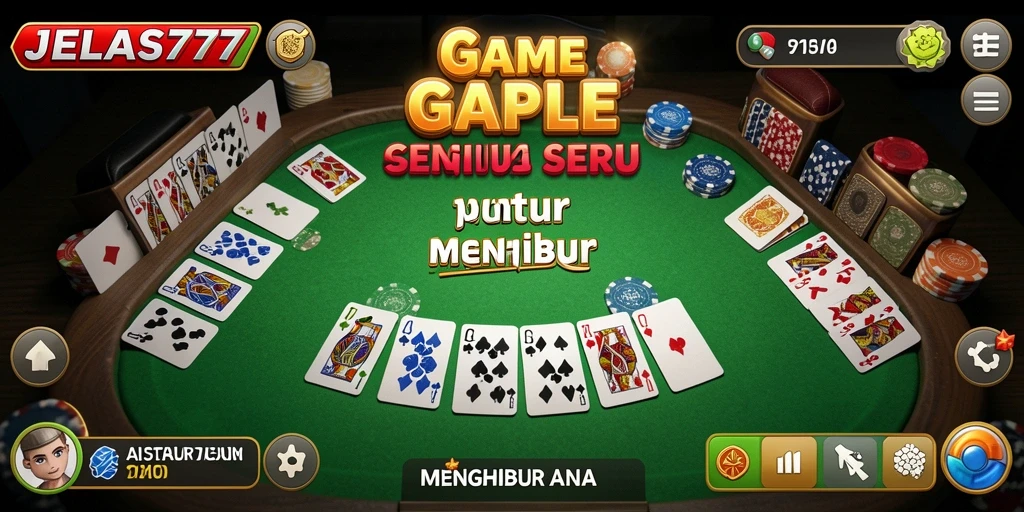 Tampilan gameplay seru dalam permainan Gaple JELAS777.