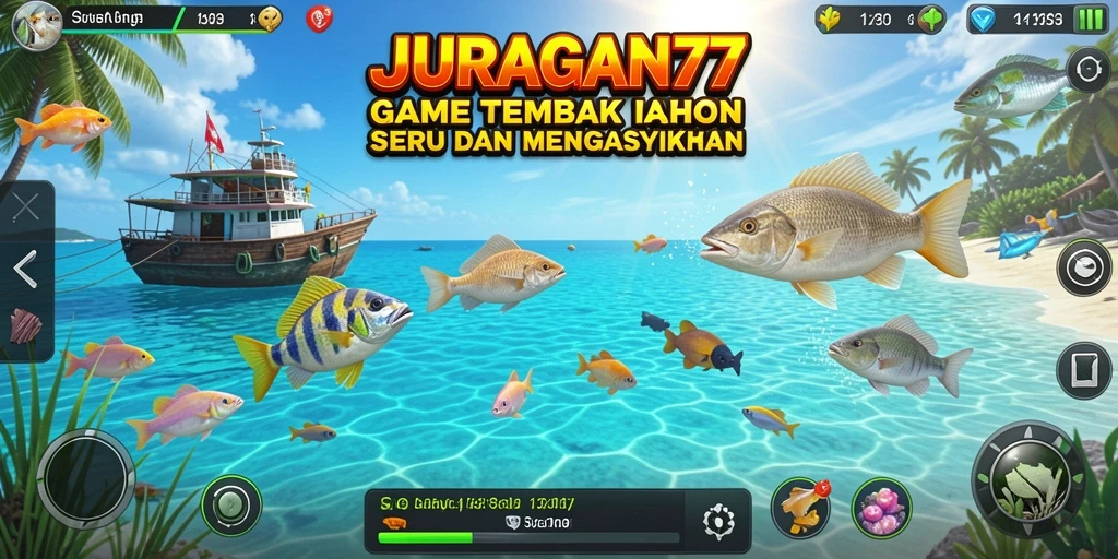 Gameplay seru JURAGAN77 dalam menembak ikan.