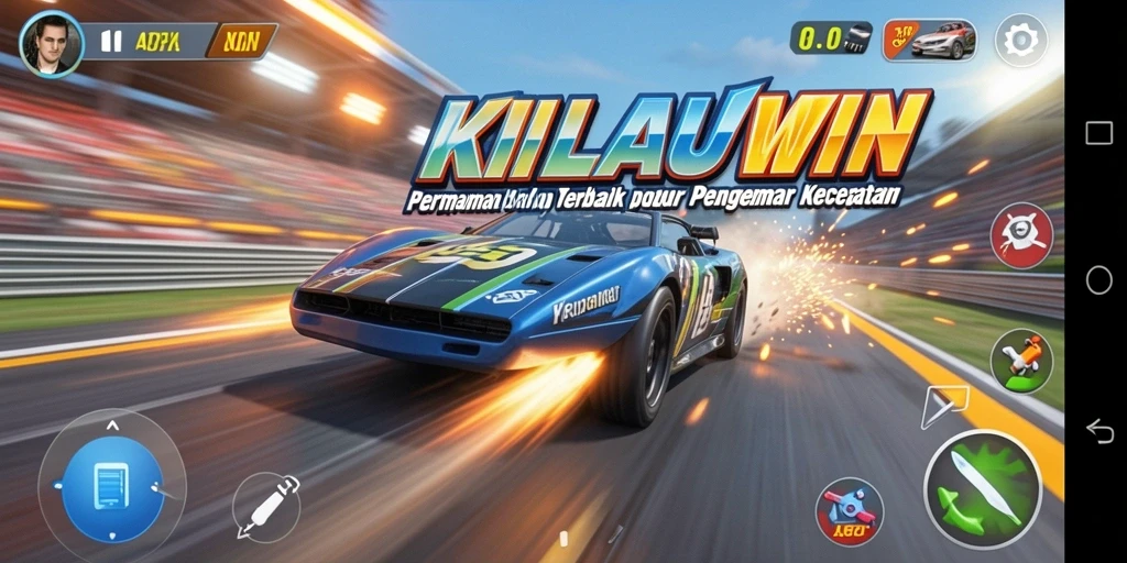 Tangkapan layar gameplay KILAUWIN menampilkan aksi balap yang mendebarkan.