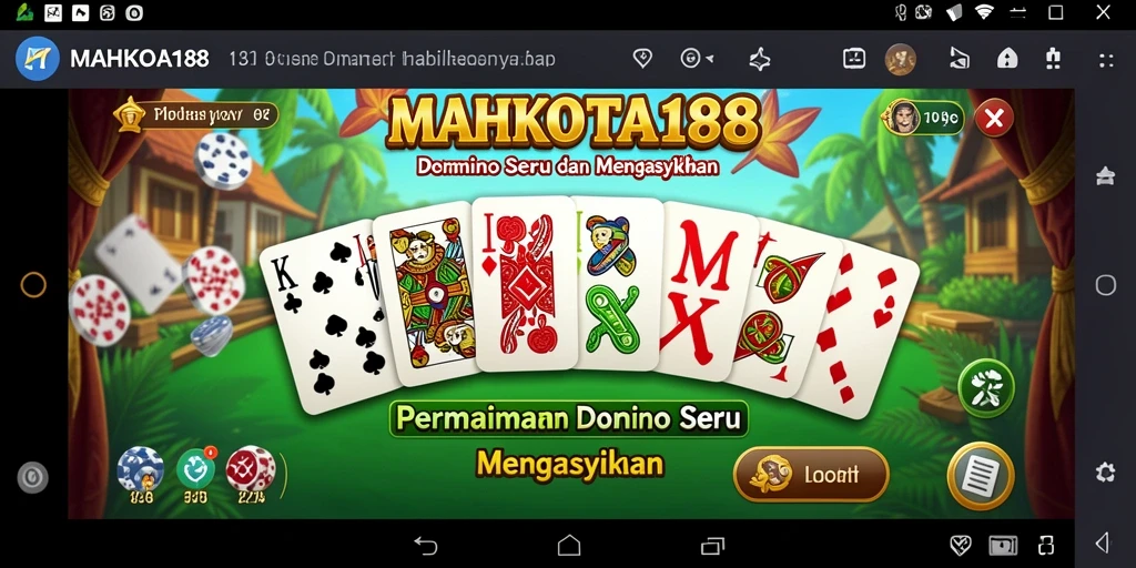 Screenshot utama MAHKOTA188 yang menampilkan gameplay domino yang menarik.