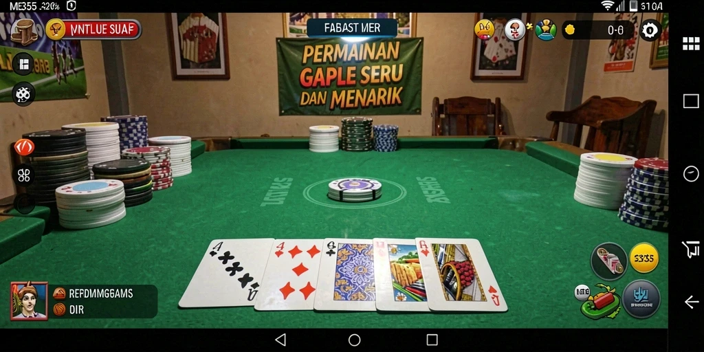 Tampilan permainan Gaple yang seru dan menarik di ME355.