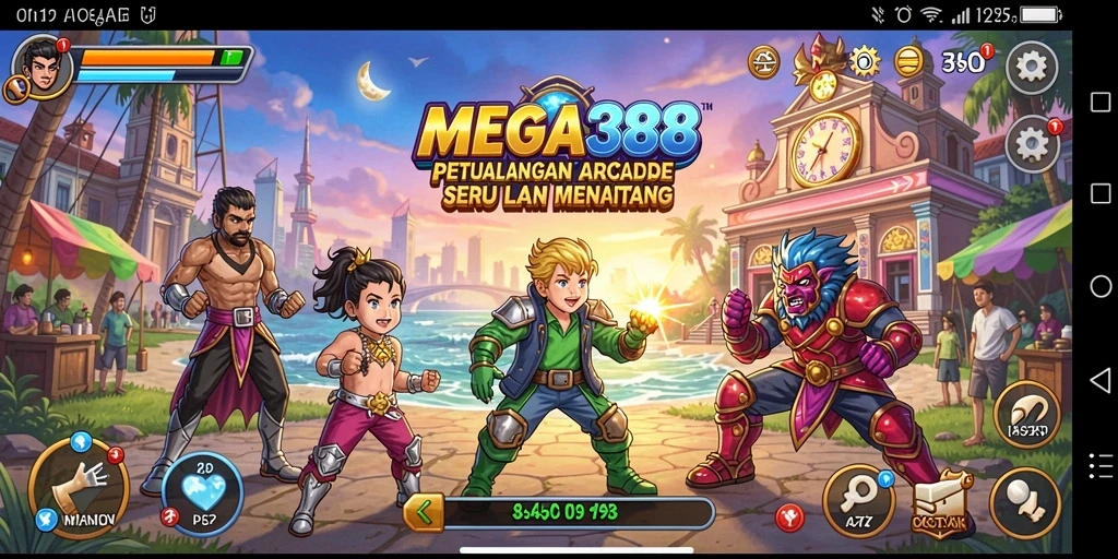 Tangkapan layar MEGA388 menampilkan aksi seru dalam gameplay Arcade yang menantang.