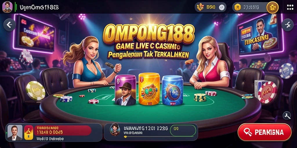 Tampilan gameplay OMPONG188 yang menarik dan interaktif di Live Casino.