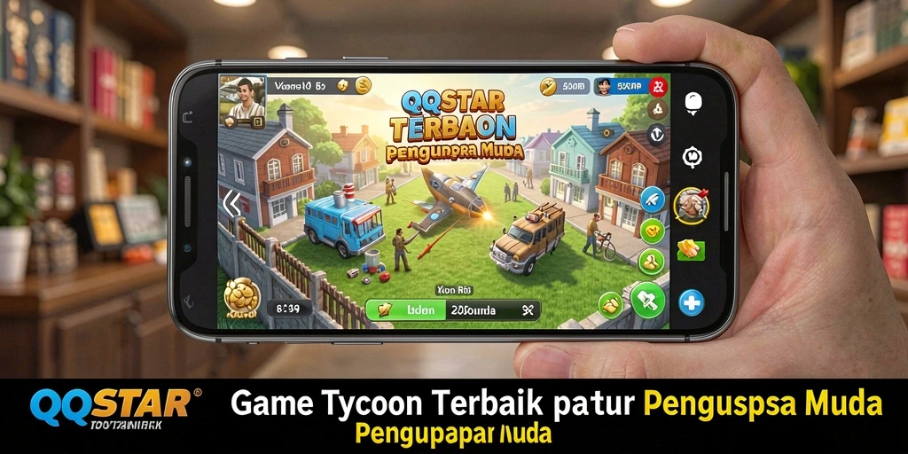 Tampilan gameplay QQSTAR yang menampilkan pengelolaan bisnis yang menarik.