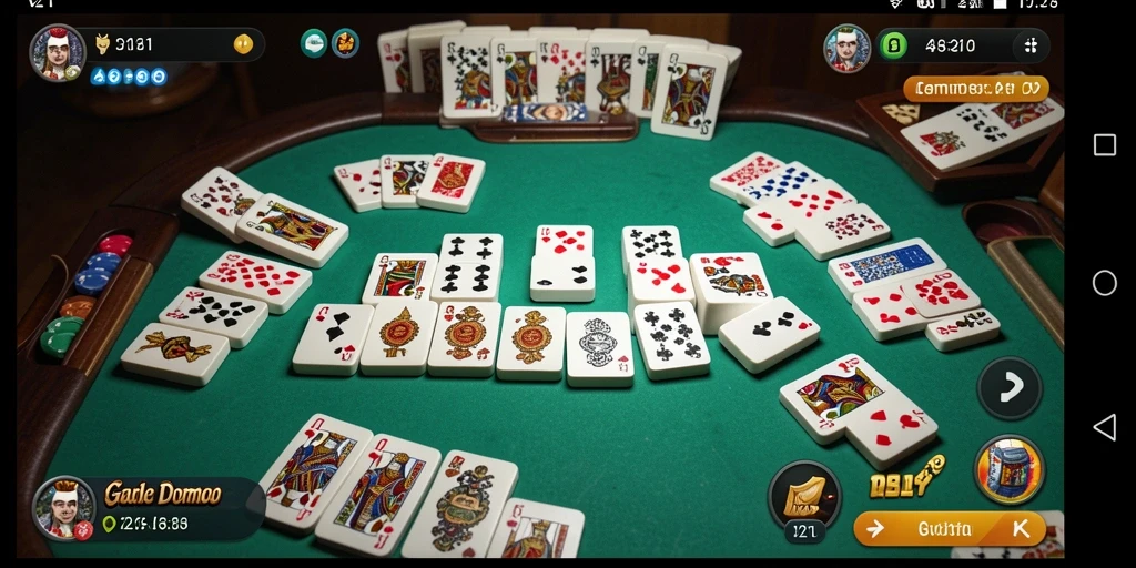 Tampilan gameplay seru dari V21, permainan Domino yang menantang.